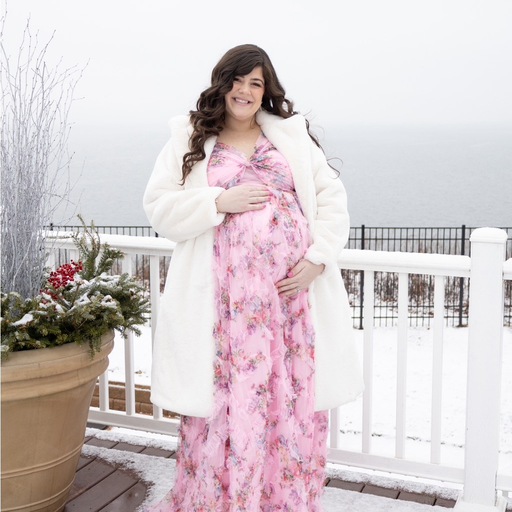 Plus Size Floral Maternity Dress